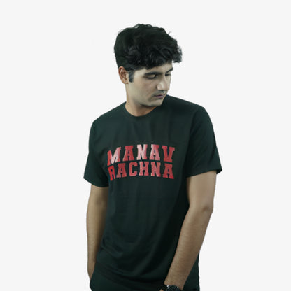 Manav Rachna Branded Half Sleeve Cotton Round Neck T-Shirt 100% Cotton Solid Tshirt for Men's and Women's