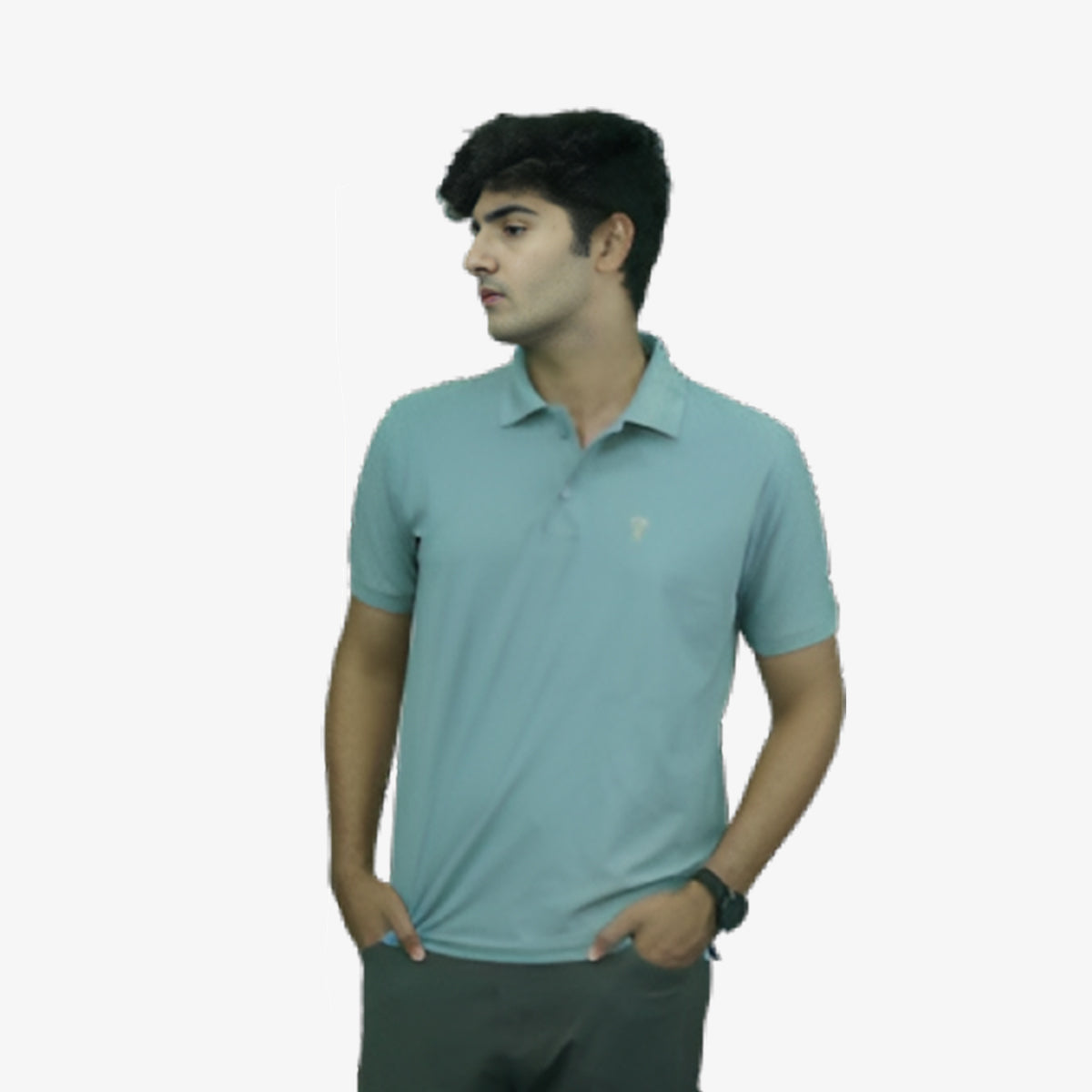 Cotton Matty Mens Solid Polo Tshirts with Embroidered Logo On Pocket