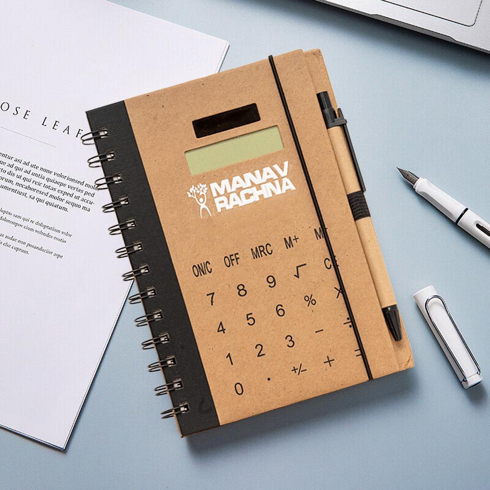 Solar Powered Calculator Diary with Pen